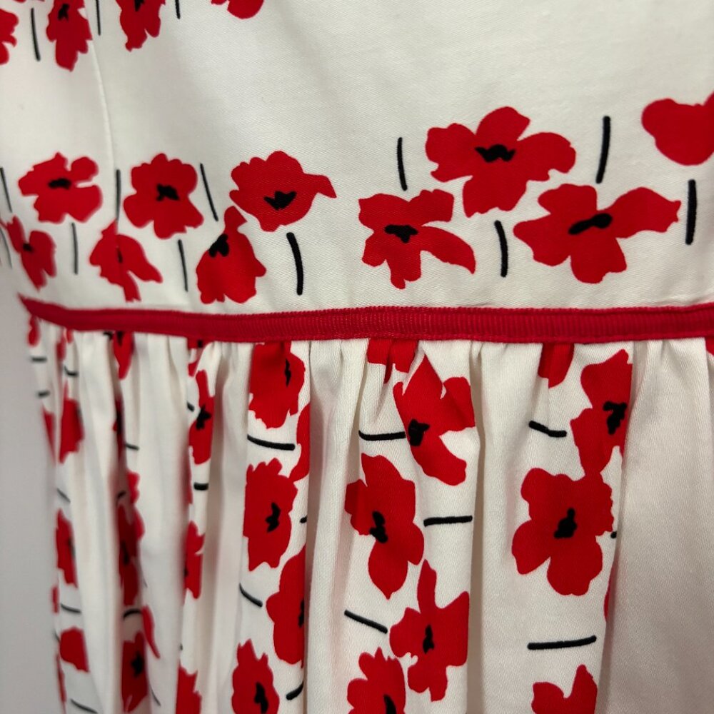 Vintage R&K Originals Red Poppy Flower Built in Bra Fit and Flare Sundress 10 - Picture 15 of 15